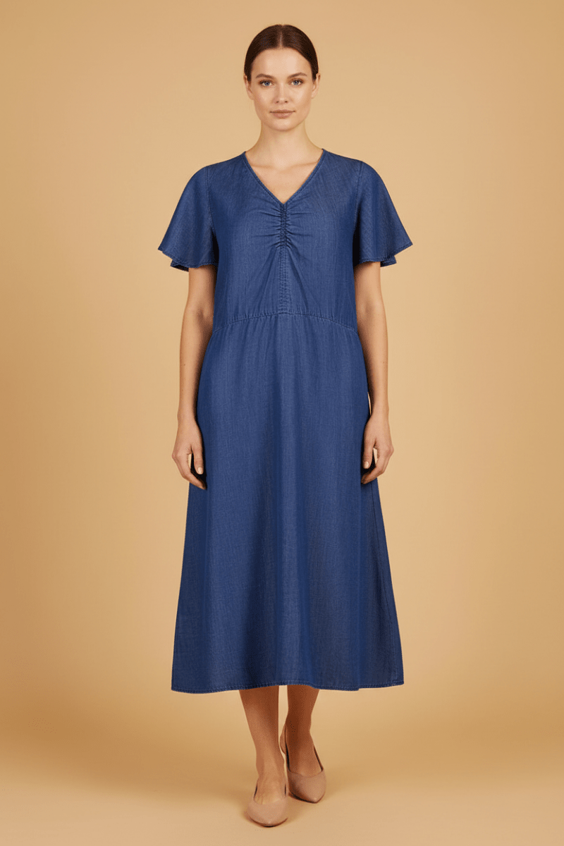 Cartoon Kleid kurz 1/2 Arm Blau