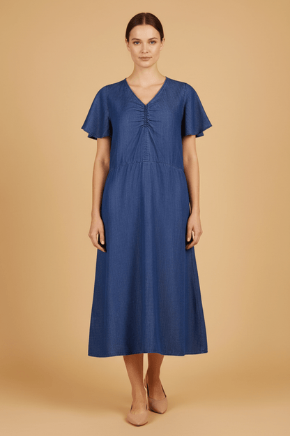 Cartoon Kleid kurz 1/2 Arm Blau