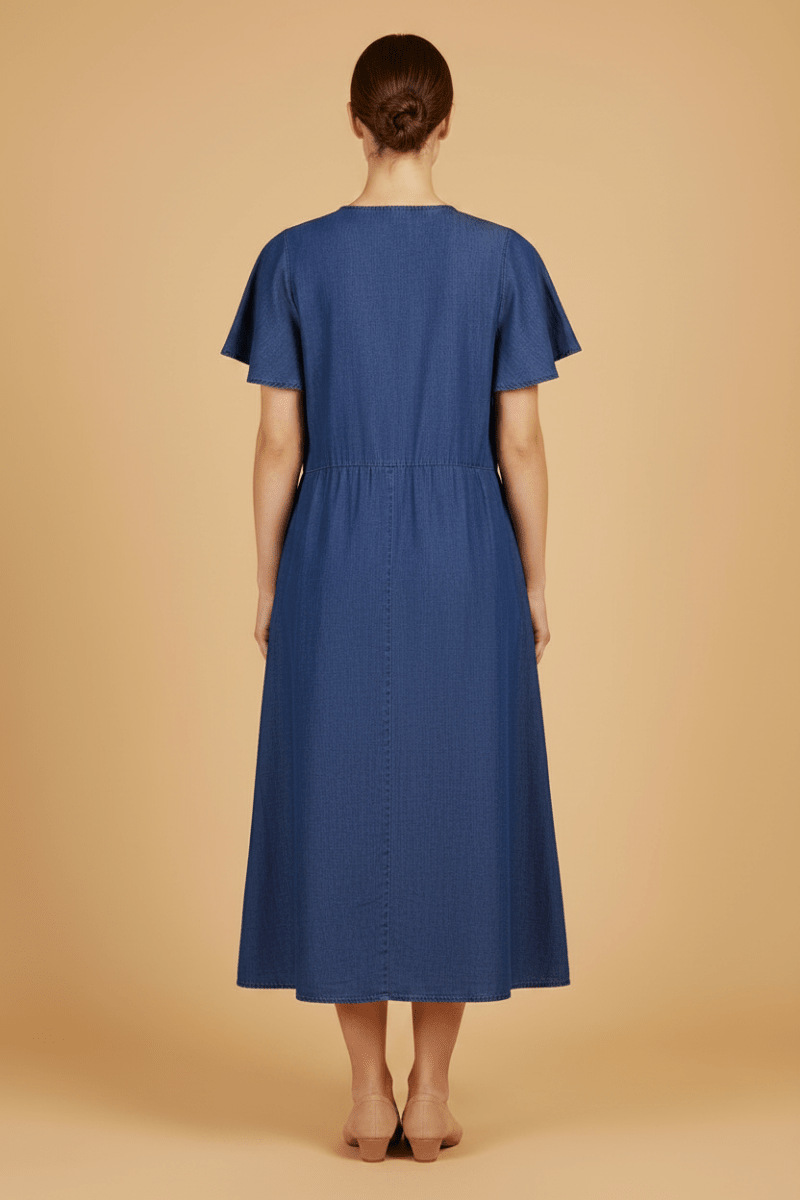Cartoon Kleid kurz 1/2 Arm Blau