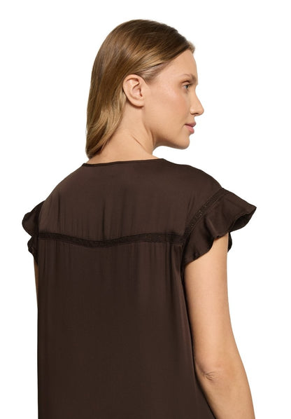 Cartoon Kleid Kurz 1/2 Arm in der Farbe Braun