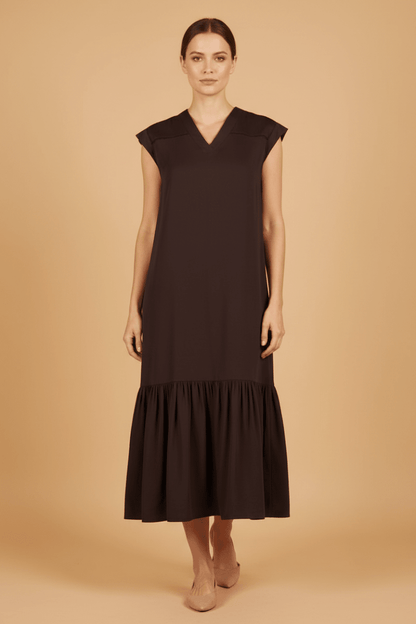 Cartoon Kleid Kurz 1/2 Arm in der Farbe Braun