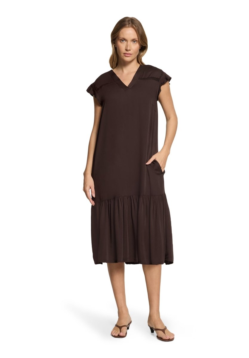 Cartoon Kleid Kurz 1/2 Arm in der Farbe Braun