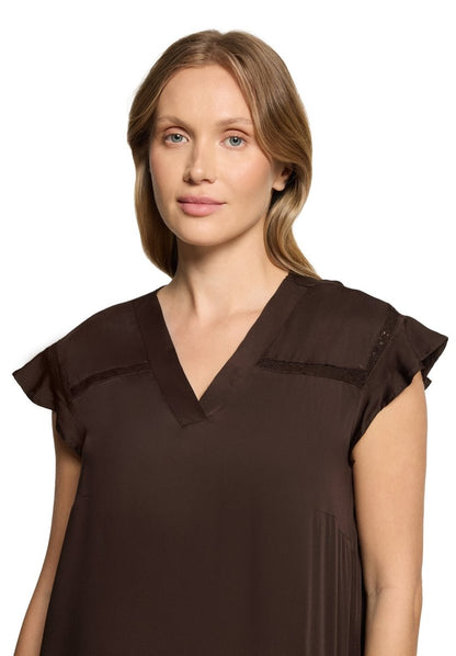 Cartoon Kleid Kurz 1/2 Arm in der Farbe Braun