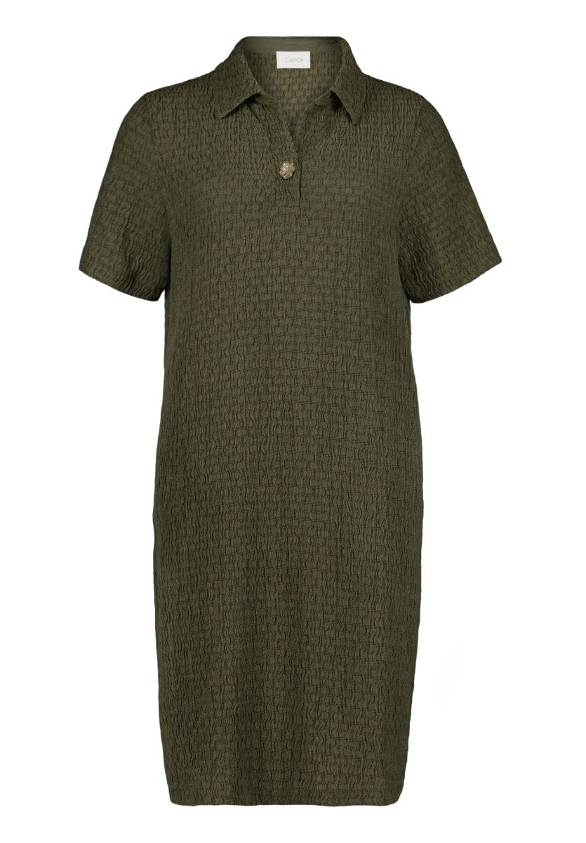 Cartoon Kleid Kurz 1/2 Arm in der Farbe Oliv