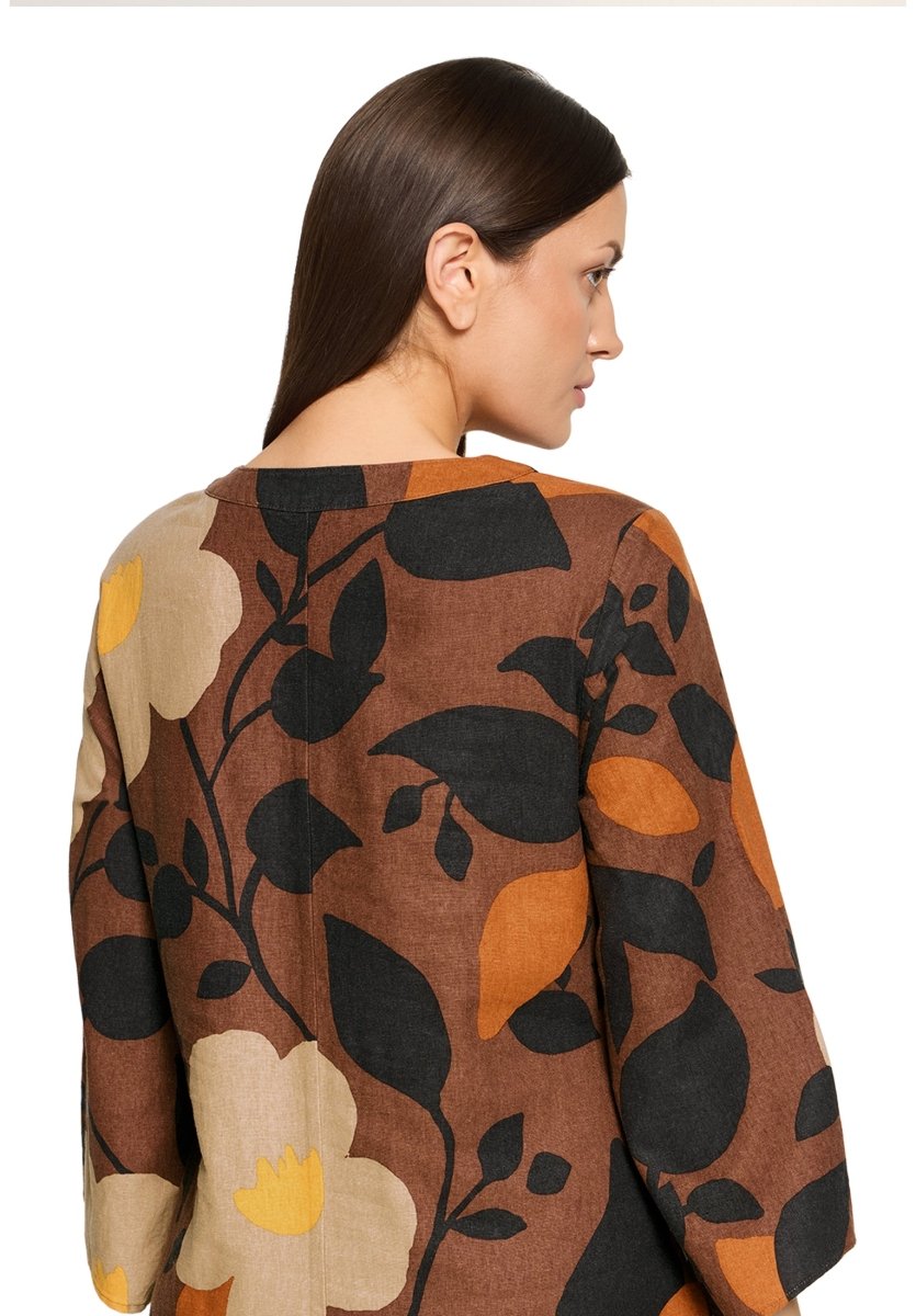 Cartoon Kleid Kurz 3/4 Arm in der Farbe Braun