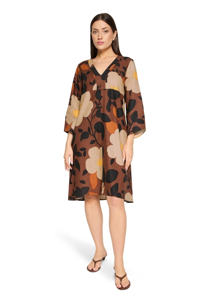 Cartoon Kleid Kurz 3/4 Arm in der Farbe Braun