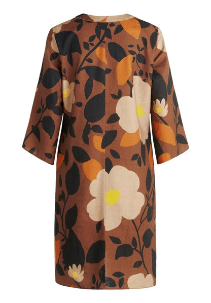Cartoon Kleid Kurz 3/4 Arm in der Farbe Braun