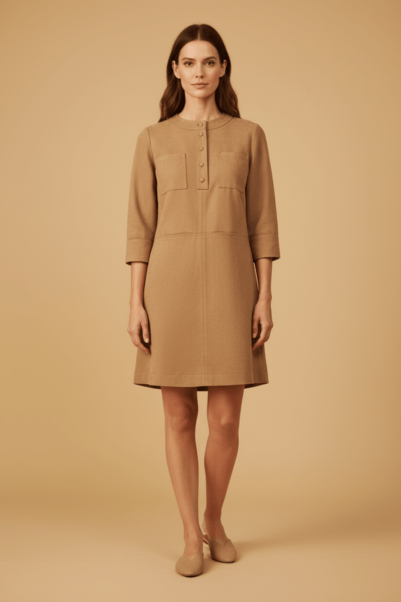 Cartoon Kleid Kurz 3/4 Arm Tiger's Eye