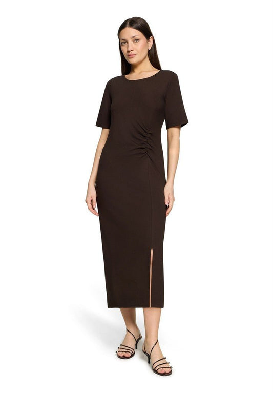 Cartoon Kleid Lang 1/2 Arm Black Coffee