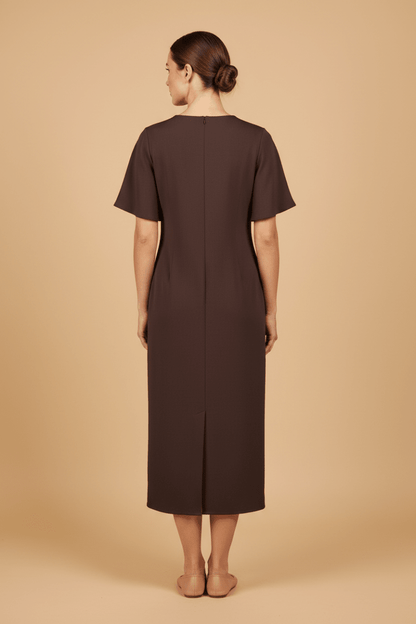 Cartoon Kleid Lang 1/2 Arm Black Coffee