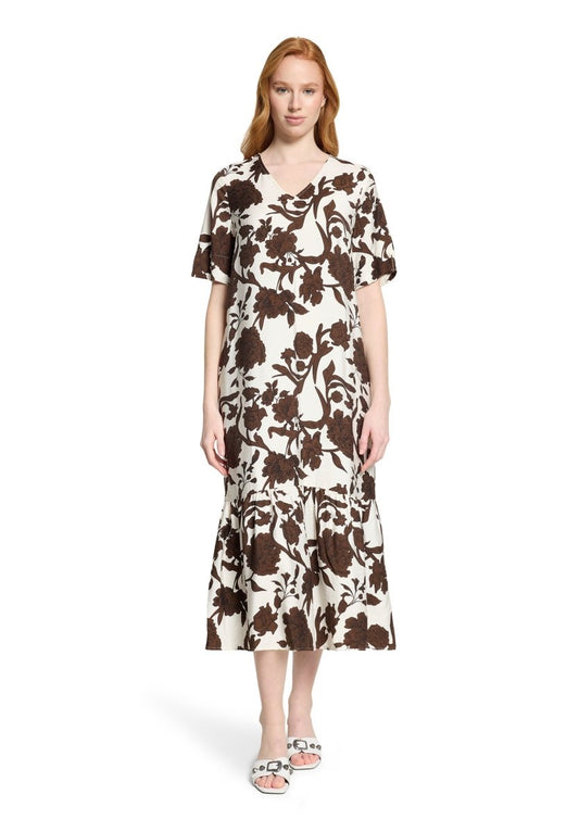 Cartoon Kleid Lang 1/2 Arm in der Farbe Beige