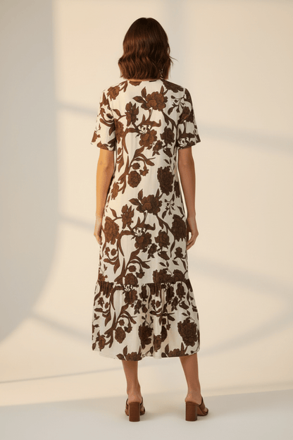 Cartoon Kleid Lang 1/2 Arm in der Farbe Beige