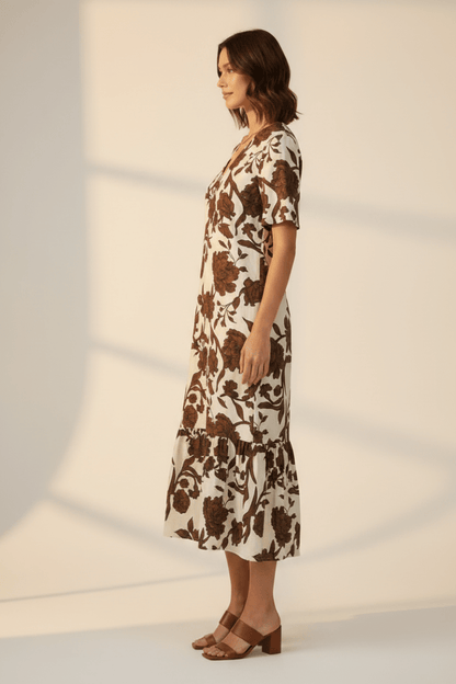 Cartoon Kleid Lang 1/2 Arm in der Farbe Beige