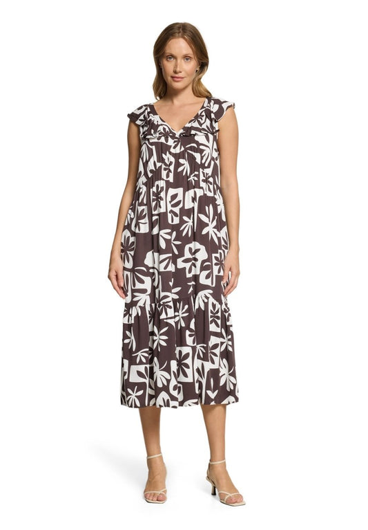 Cartoon Kleid Lang 1/2 Arm in der Farbe Braun