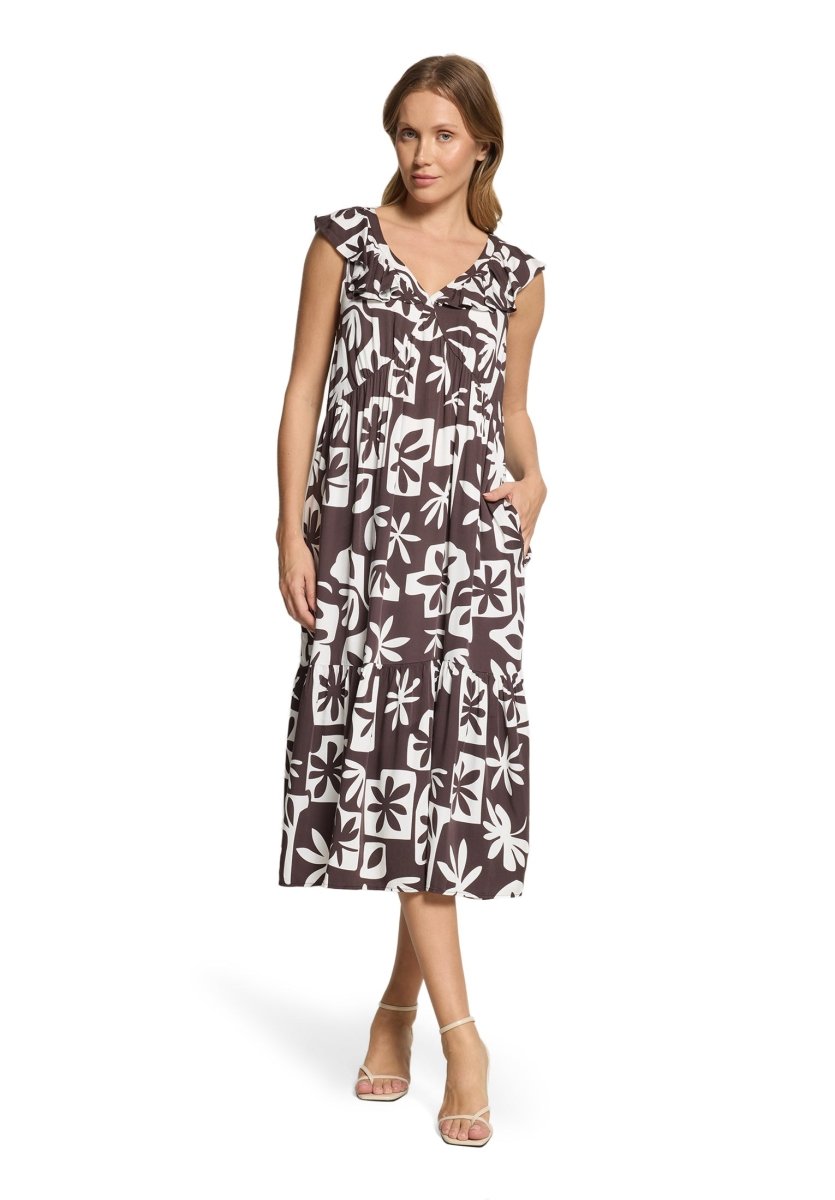 Cartoon Kleid Lang 1/2 Arm in der Farbe Braun