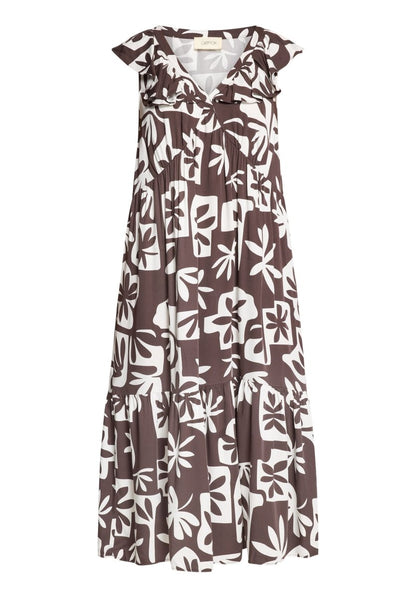 Cartoon Kleid Lang 1/2 Arm in der Farbe Braun