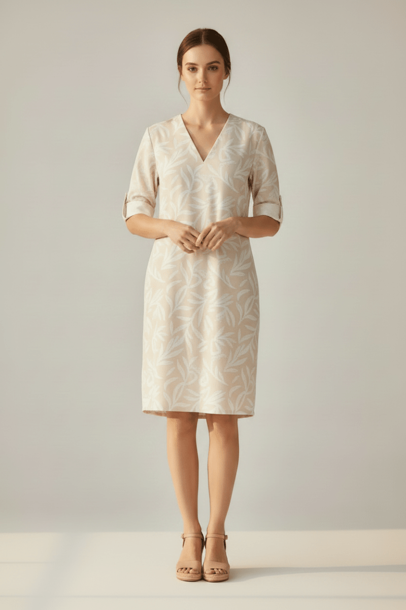 Cartoon Kleid Lang in der Farbe Beige