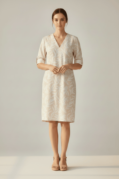 Cartoon Kleid Lang in der Farbe Beige