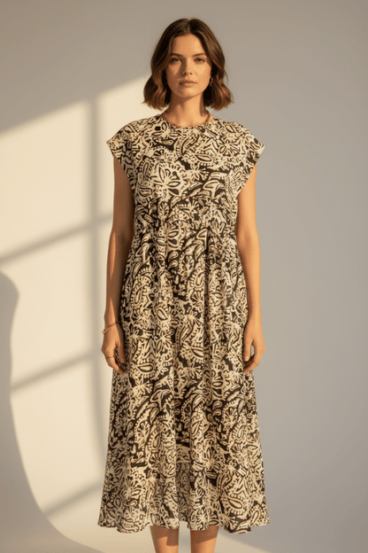 Cartoon Kleid Lang in der Farbe Beige