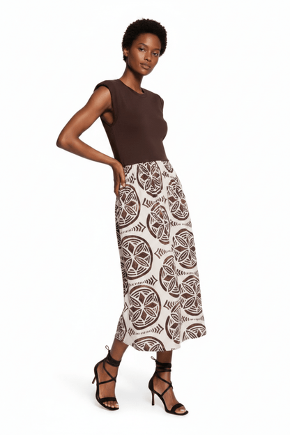 Cartoon Kleid Lang in der Farbe Braun