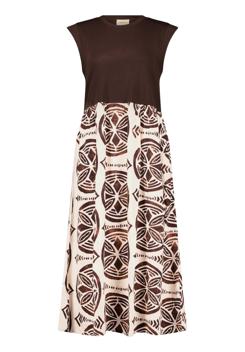 Cartoon Kleid Lang in der Farbe Braun