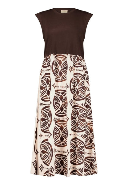 Cartoon Kleid Lang in der Farbe Braun