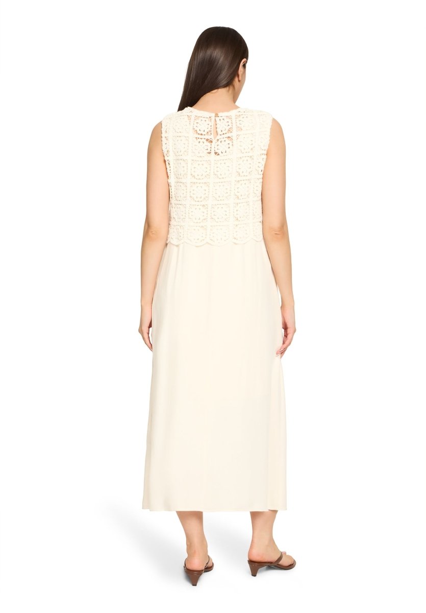 Cartoon Kleid Lang ohne Arm in der Farbe Creme