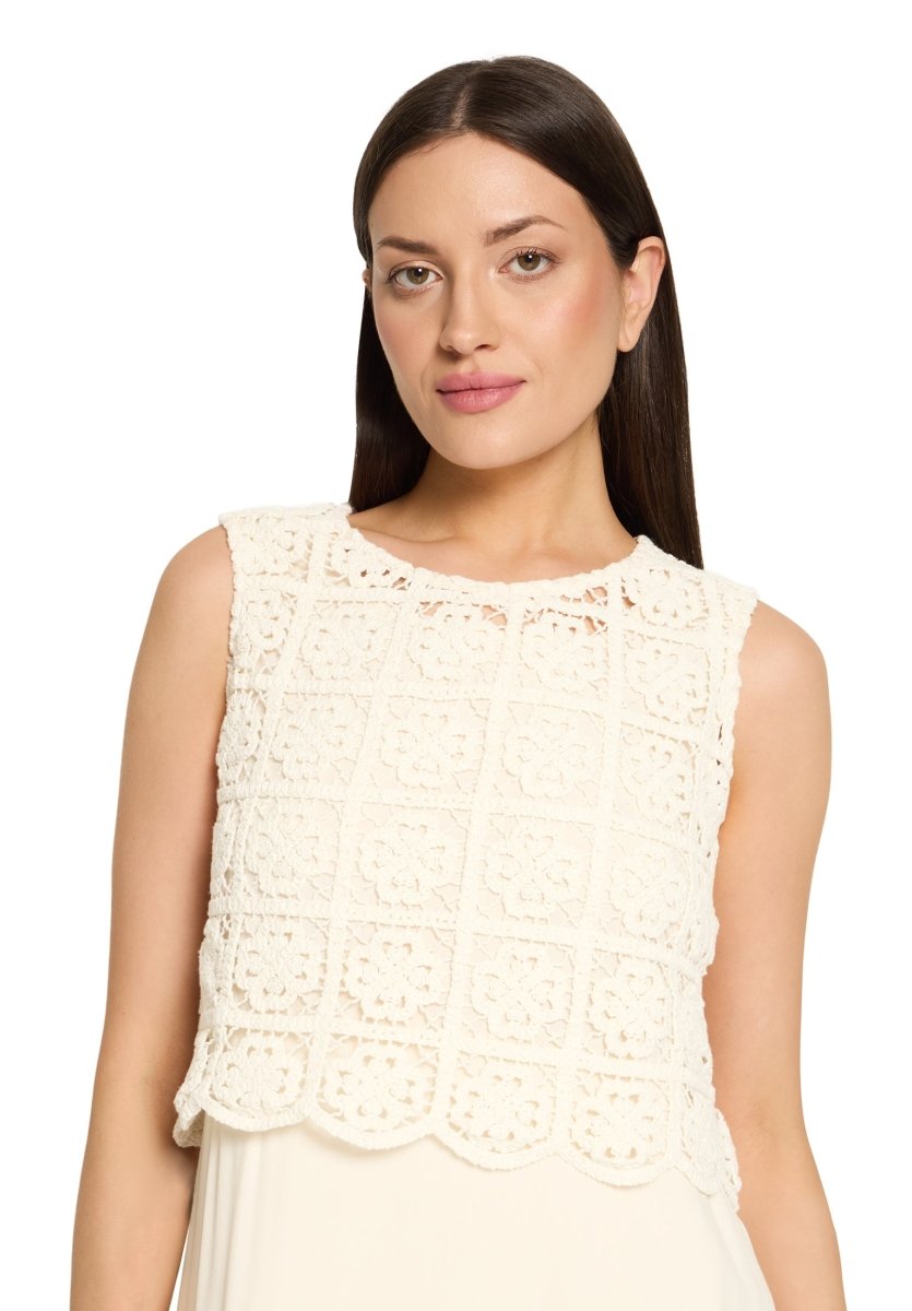Cartoon Kleid Lang ohne Arm in der Farbe Creme