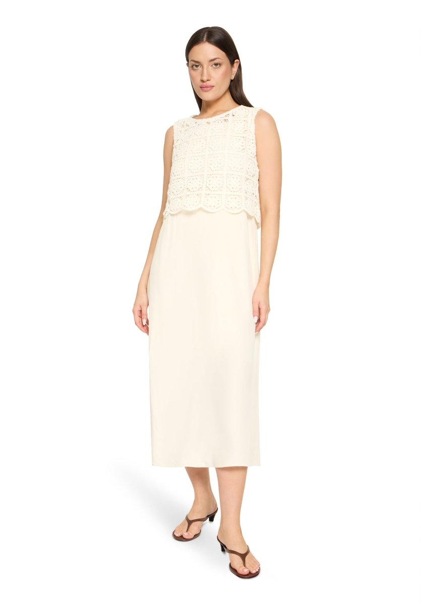 Cartoon Kleid Lang ohne Arm in der Farbe Creme