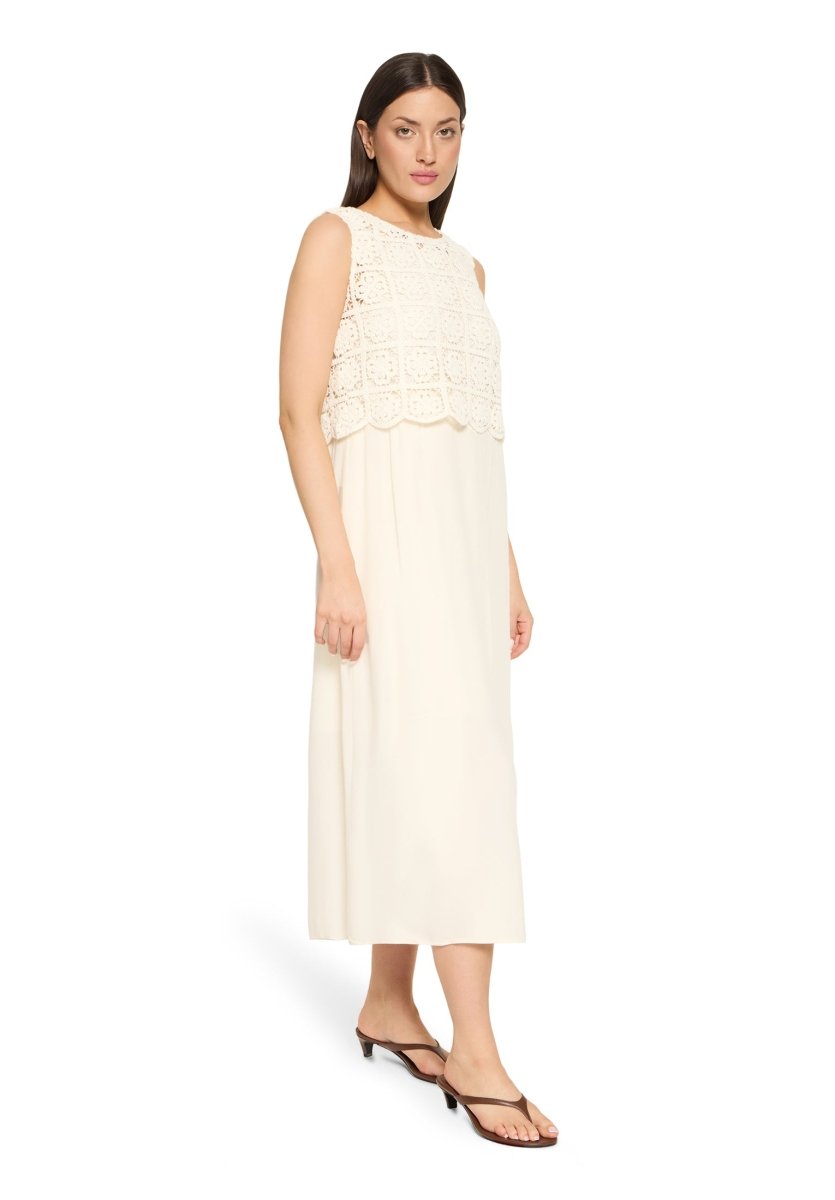 Cartoon Kleid Lang ohne Arm in der Farbe Creme