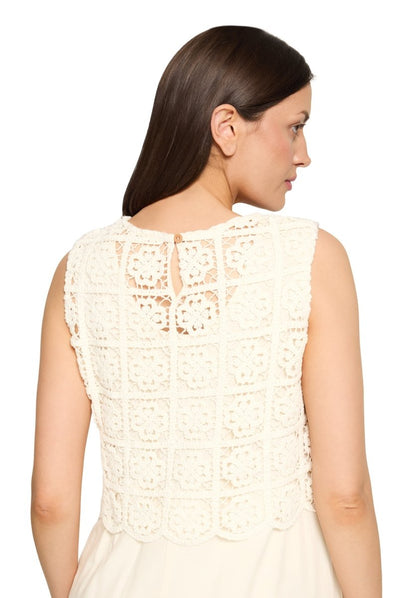 Cartoon Kleid Lang ohne Arm in der Farbe Creme
