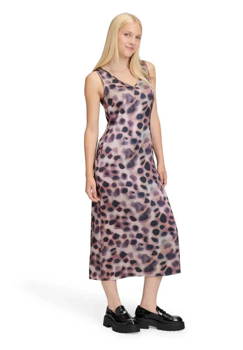 Cartoon Kleid mit abnehmbarem Oberteil in der Farbe Taupe/Violet