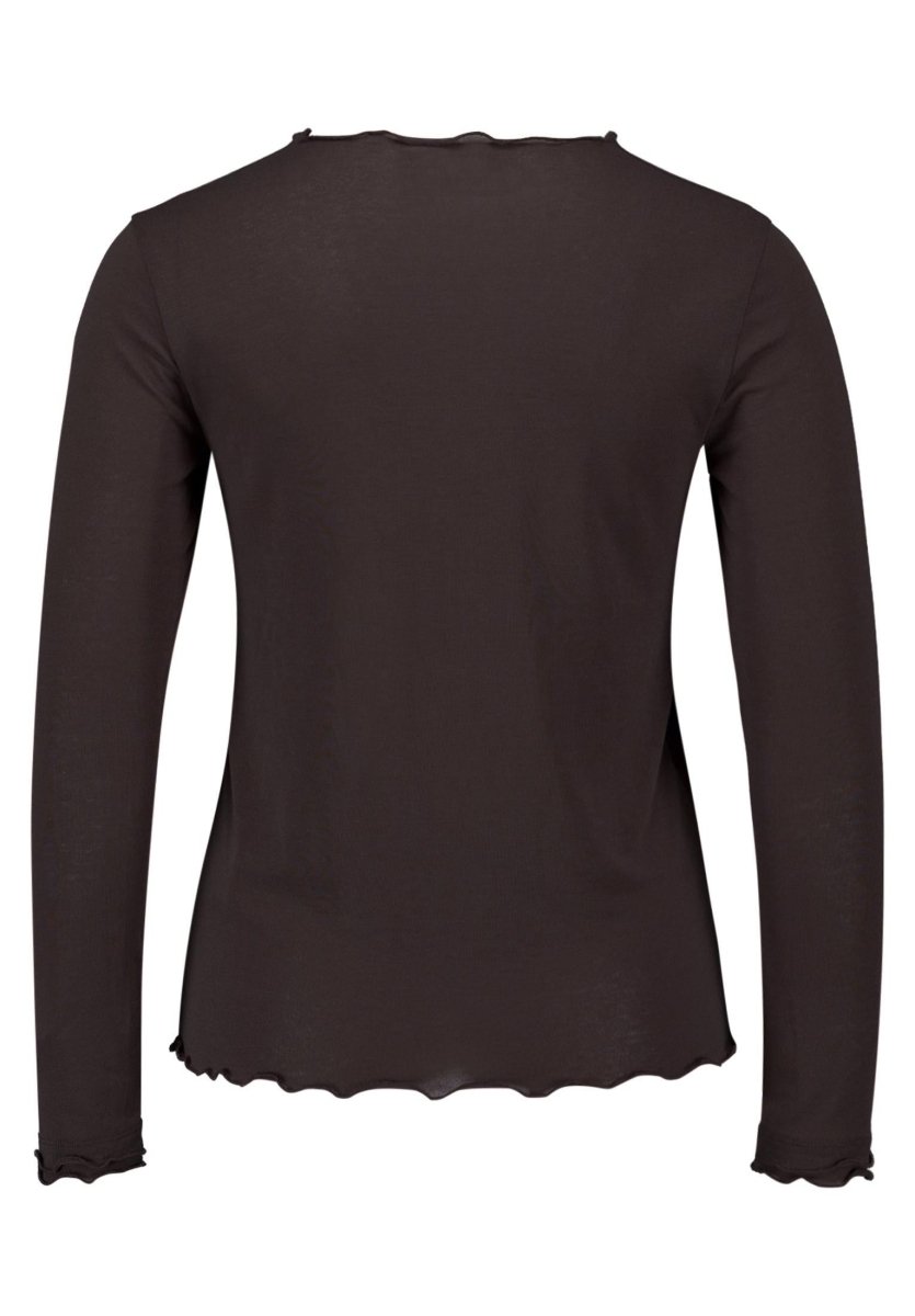 Cartoon Langarmshirt Kaffeeschwarz