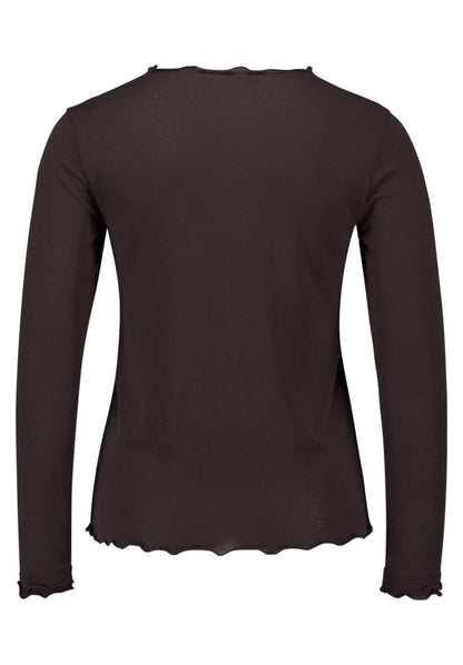 Cartoon Langarmshirt Kaffeeschwarz