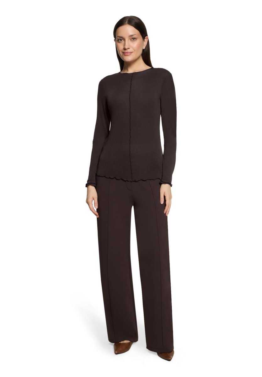 Cartoon Langarmshirt Kaffeeschwarz