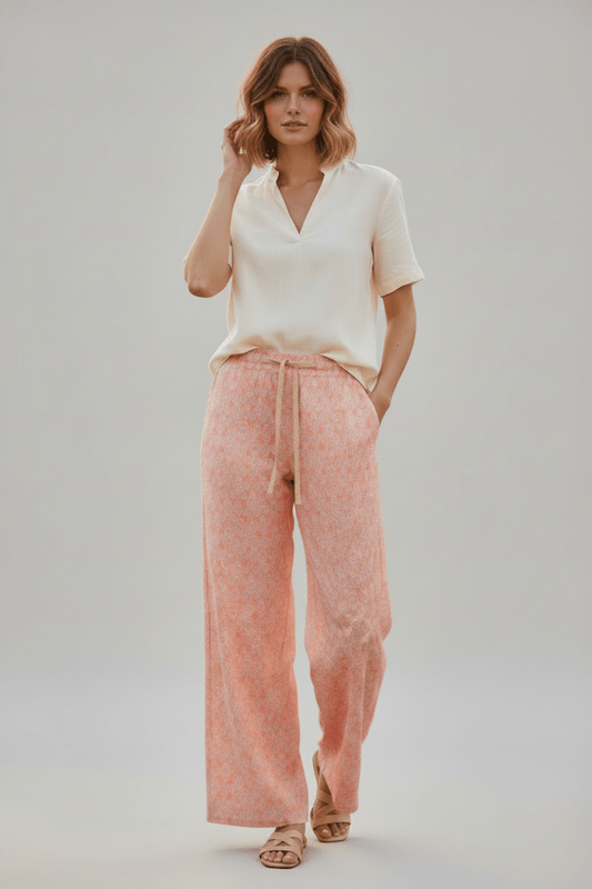 Cartoon Leinenhose in der Farbe Apricot