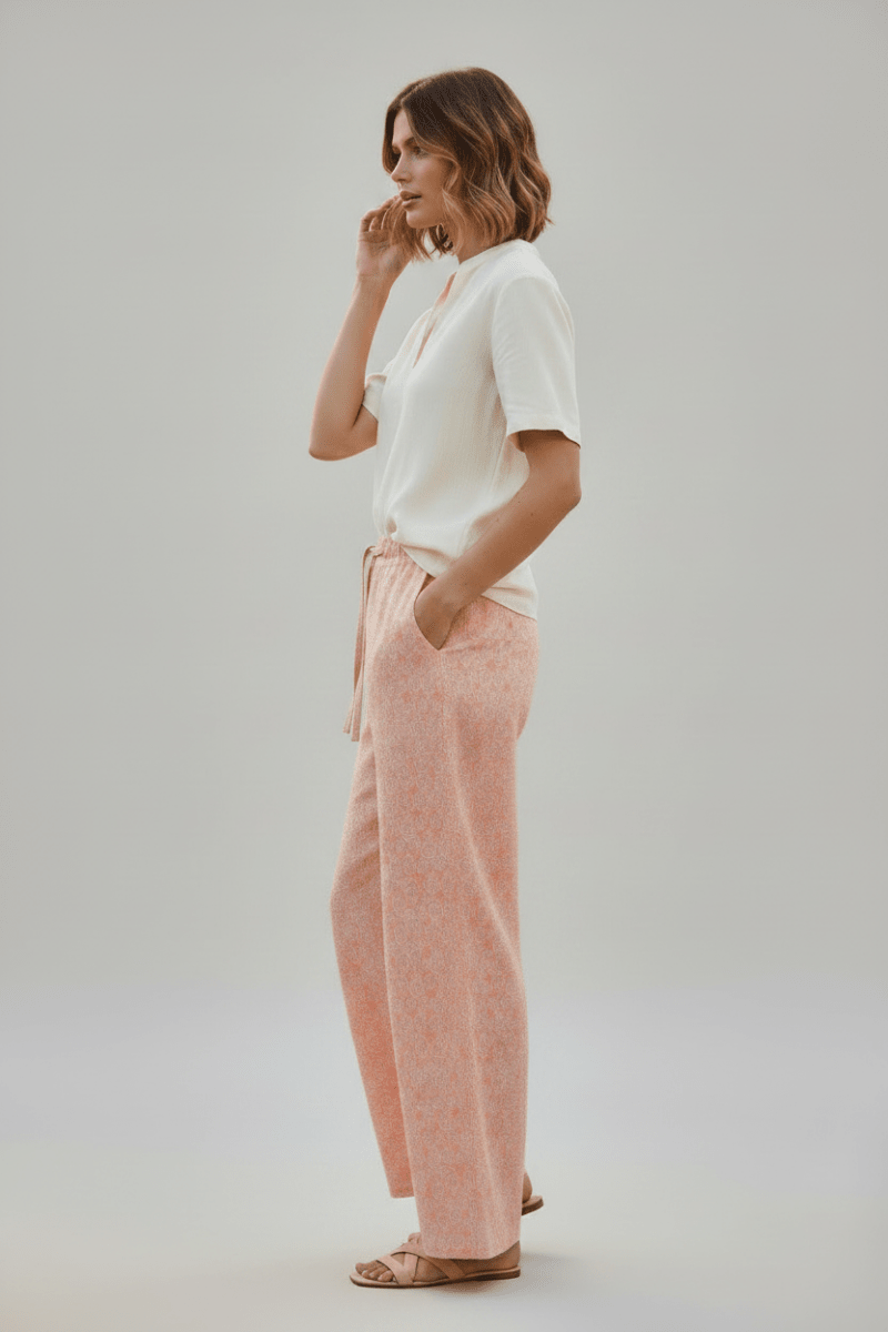 Cartoon Leinenhose in der Farbe Apricot