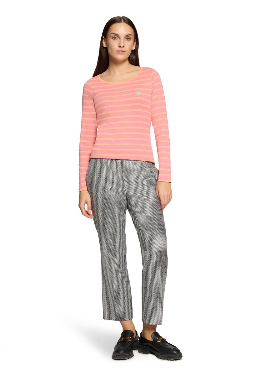 Cartoon Ringelshirt in der Farbe pink/orange