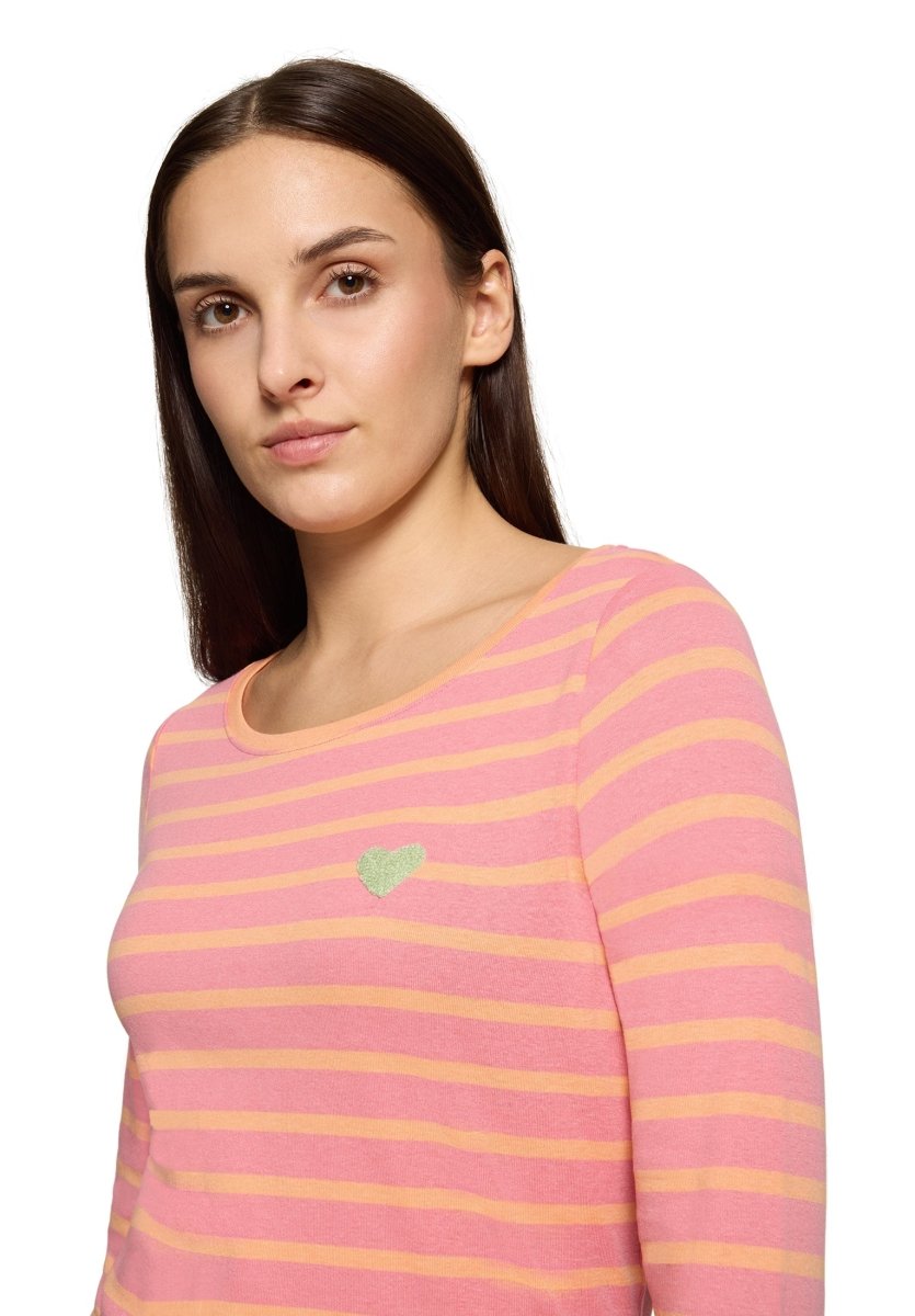 Cartoon Ringelshirt in der Farbe pink/orange