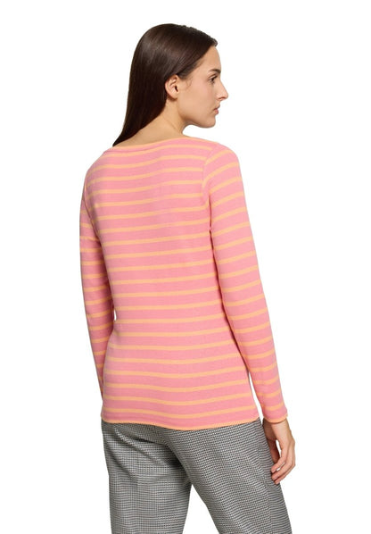 Cartoon Ringelshirt in der Farbe pink/orange