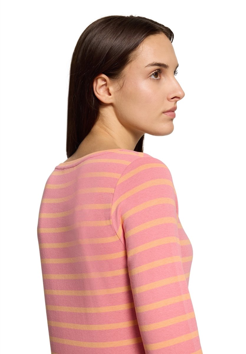 Cartoon Ringelshirt in der Farbe pink/orange