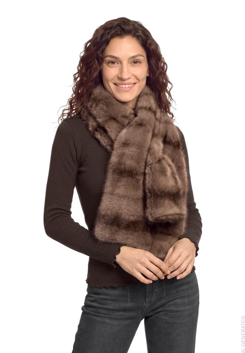 Cartoon Schal Beige Braun