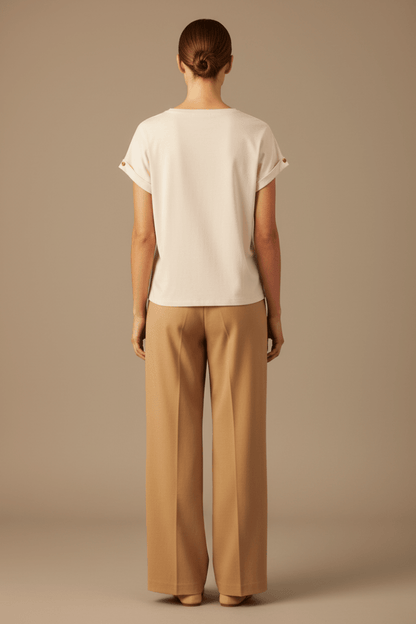 Cartoon Shirt kurz 1/2 Arm Beige
