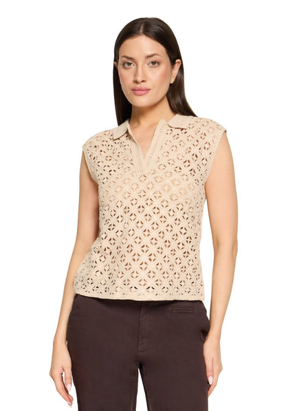 Cartoon Shirt Kurz 1/2 Arm in der Farbe Beige