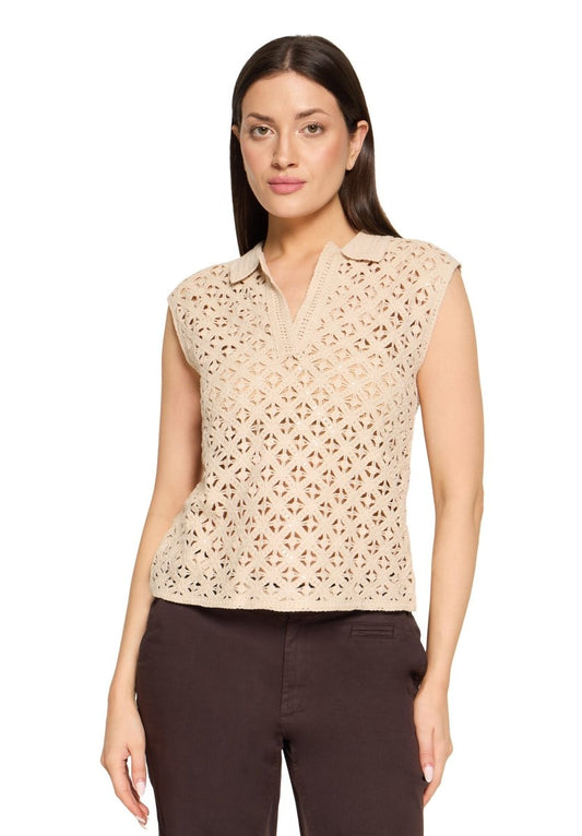 Cartoon Shirt Kurz 1/2 Arm in der Farbe Beige