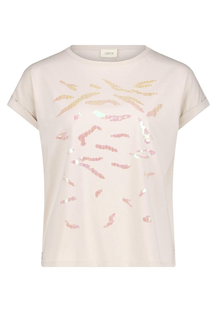 Cartoon Shirt Kurz 1/2 Arm in der Farbe Beige