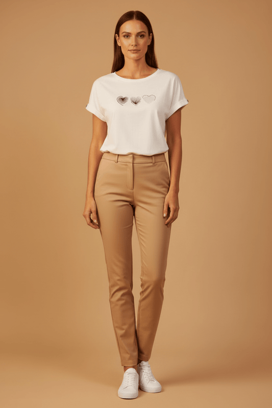 Cartoon Shirt Kurz 1/2 Arm Patch Cream/Blue