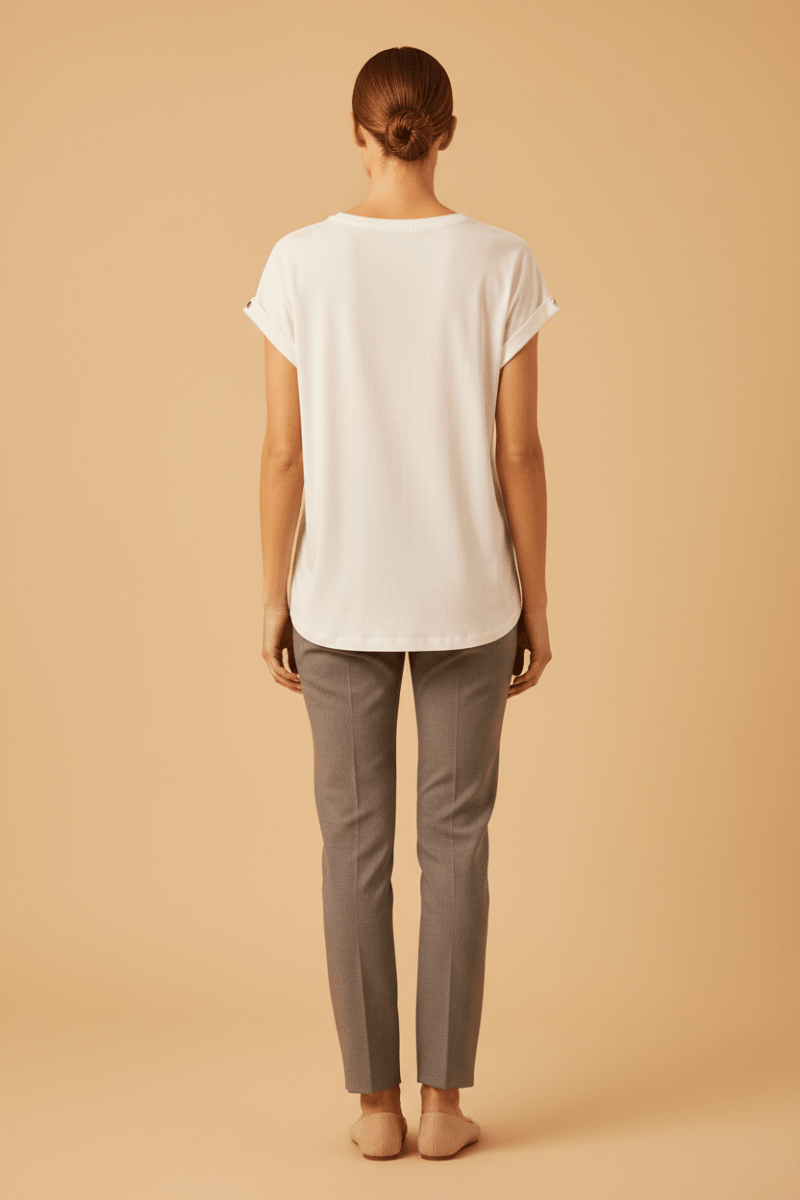Cartoon Shirt Kurz 1/2 Arm Patch Cream/Blue