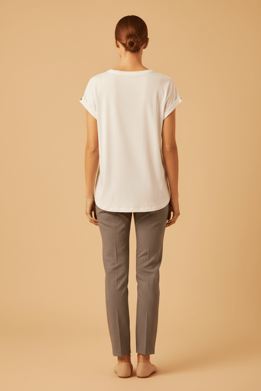 Cartoon Shirt Kurz 1/2 Arm Patch Cream/Blue