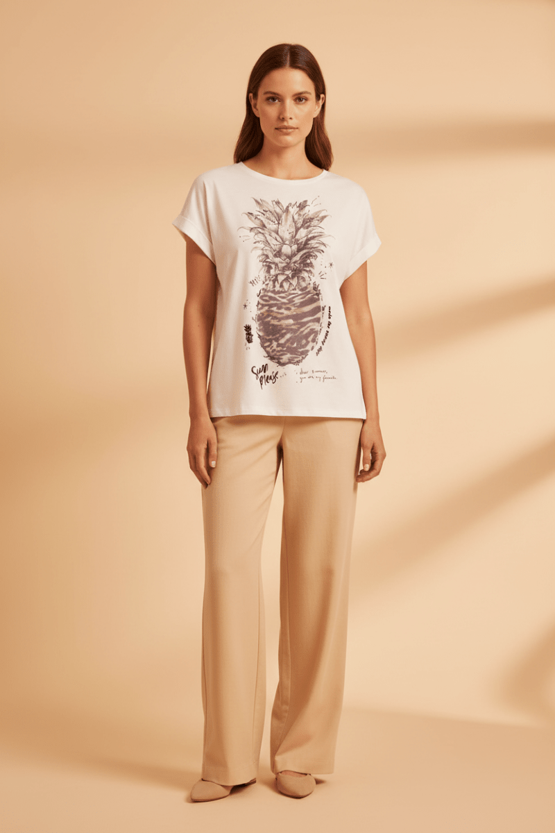 Cartoon Shirt kurz 1/2 Arm Weiß